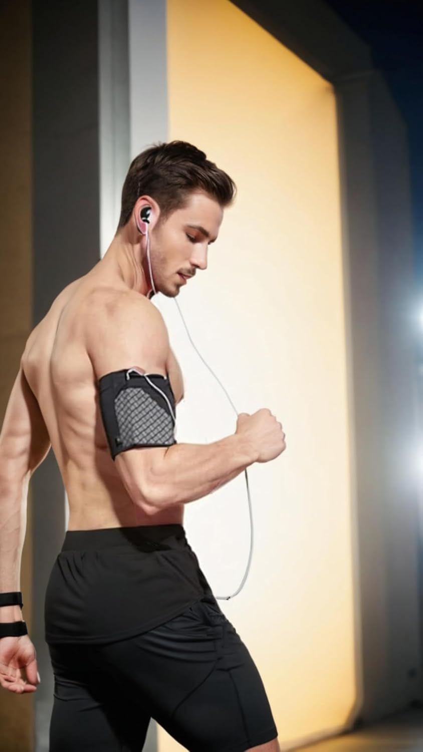 Sports Running Armband for Iphone X/8/7 Plus/7/6, Samsung Galaxy S9/S8/S7, Sony, LG HTC Lightweight and Comfortable Adjustable Arm Band Holder for Exercise and Workouts Black (L)