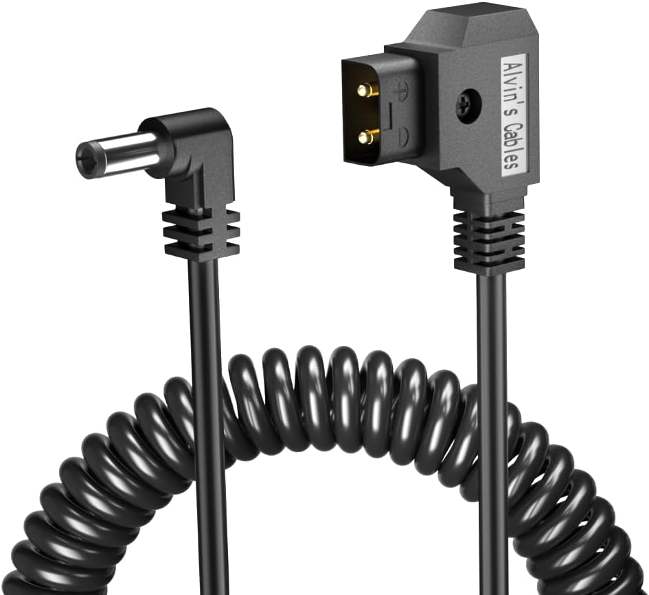 Alvin'S Cables for Anton Bauer Power Tap D-Tap to 2.1 DC 12V Right Angle Coiled Cable Kipro LCD Monitors image number 4