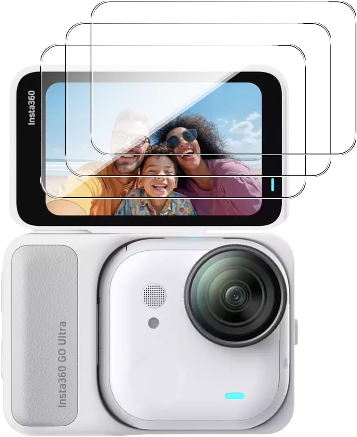 Fitstil Screen Protector [3-Pack] for INSTA 360 Go Ultra, Ultra-Clear Optical Tempered Glass Screen Protector, Scratch-Resistant, Anti-Fingerprint, 9H Hardness, INSTA 360 Go Ultra Accessories