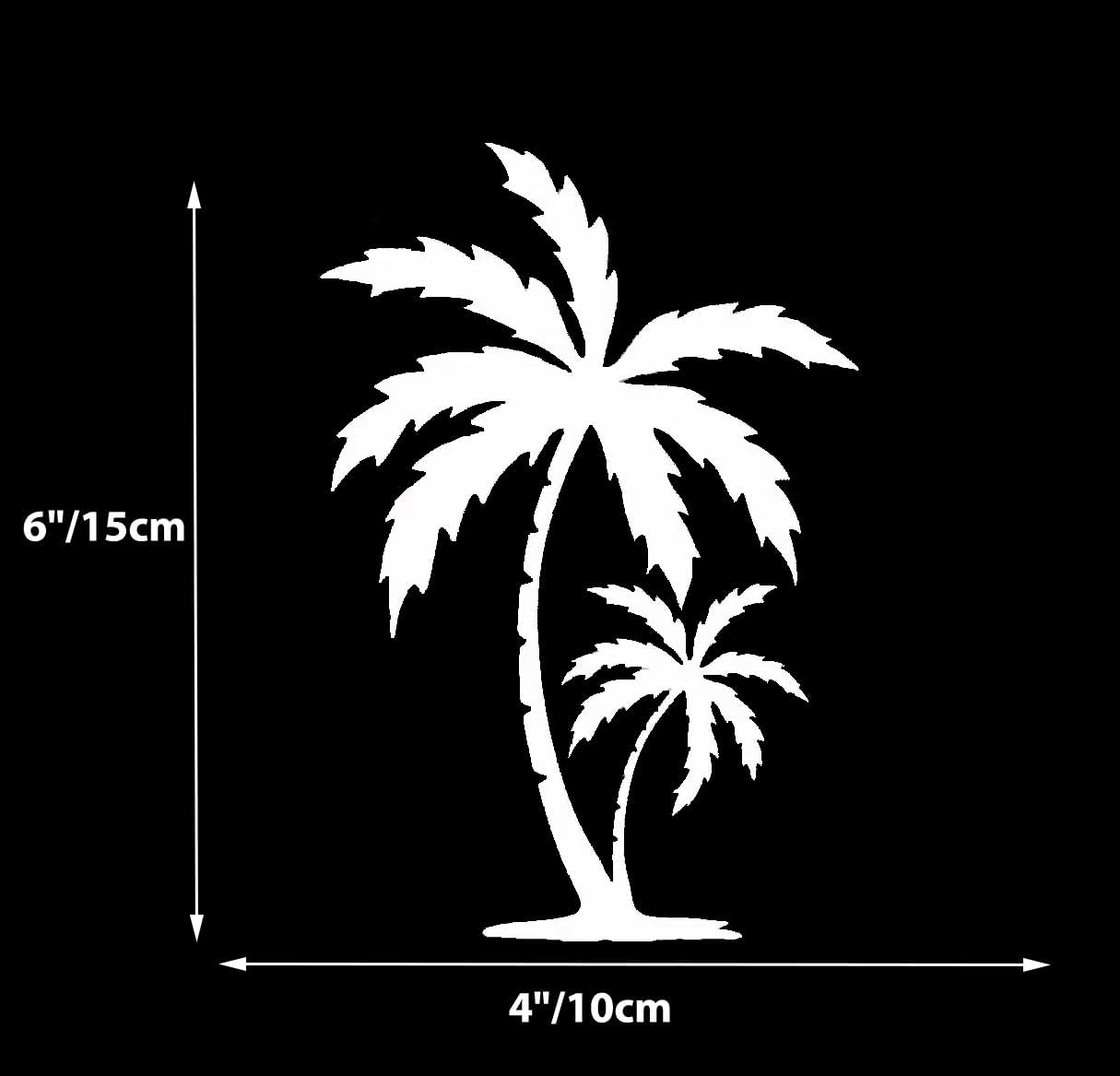 Palm Tree Duo Sticker Vinyl Decal Funny for Car Truck Window Bumper Laptop 2Pack (White) image number 4
