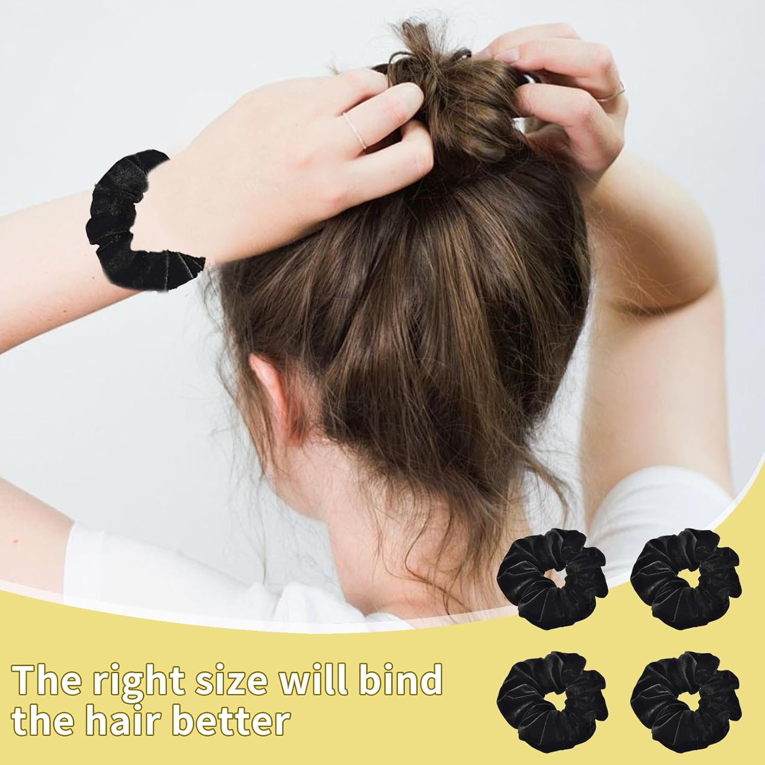 Pack of 4 Hair Bobbles Black image number 2