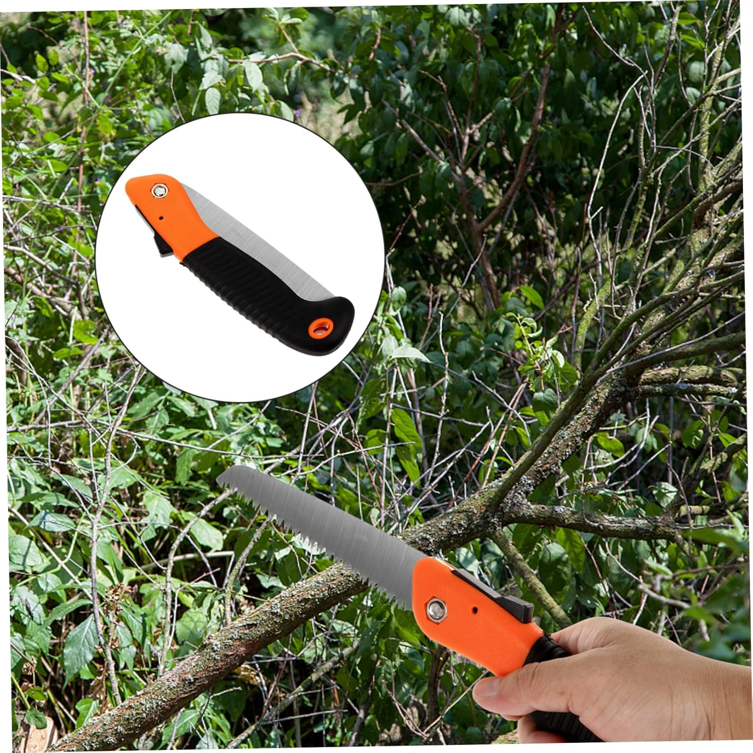 BCOATH Folding Pruning Saw Impact Hardened Blade for Dry Wood Cutting Versatile Woodworking Hand Saw for Camping Gardening and DIY Projects image number 4