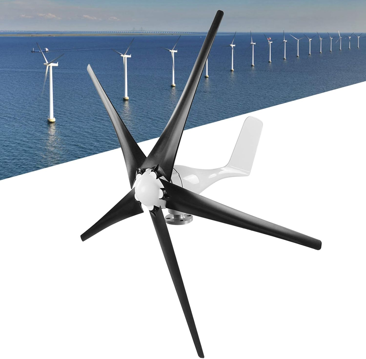 Marhynchus 800W Small Wind Generator Vane/Wing Horizontal Home Wind Turbines Generator Power Parts Turbines Kit for Marine Home Charging (24V)