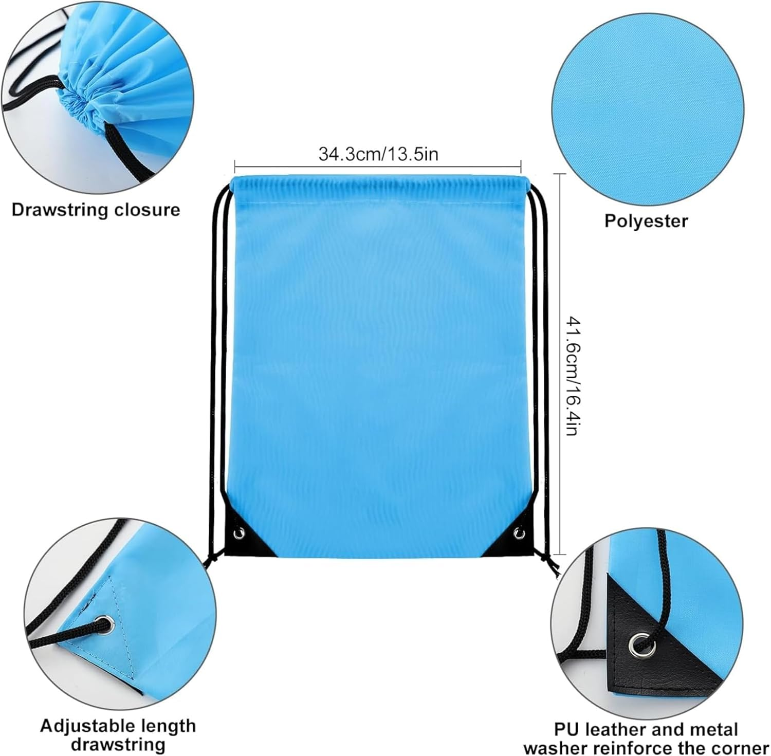 GAIVEK Gym Bag, Drawstring Bag, Pack of 6 Sports Bags, Drawstring Gym Bag, Children'S Backpack Bag, Multicoloured Drawstring Backpack for Fitness, Multicoloured image number 4