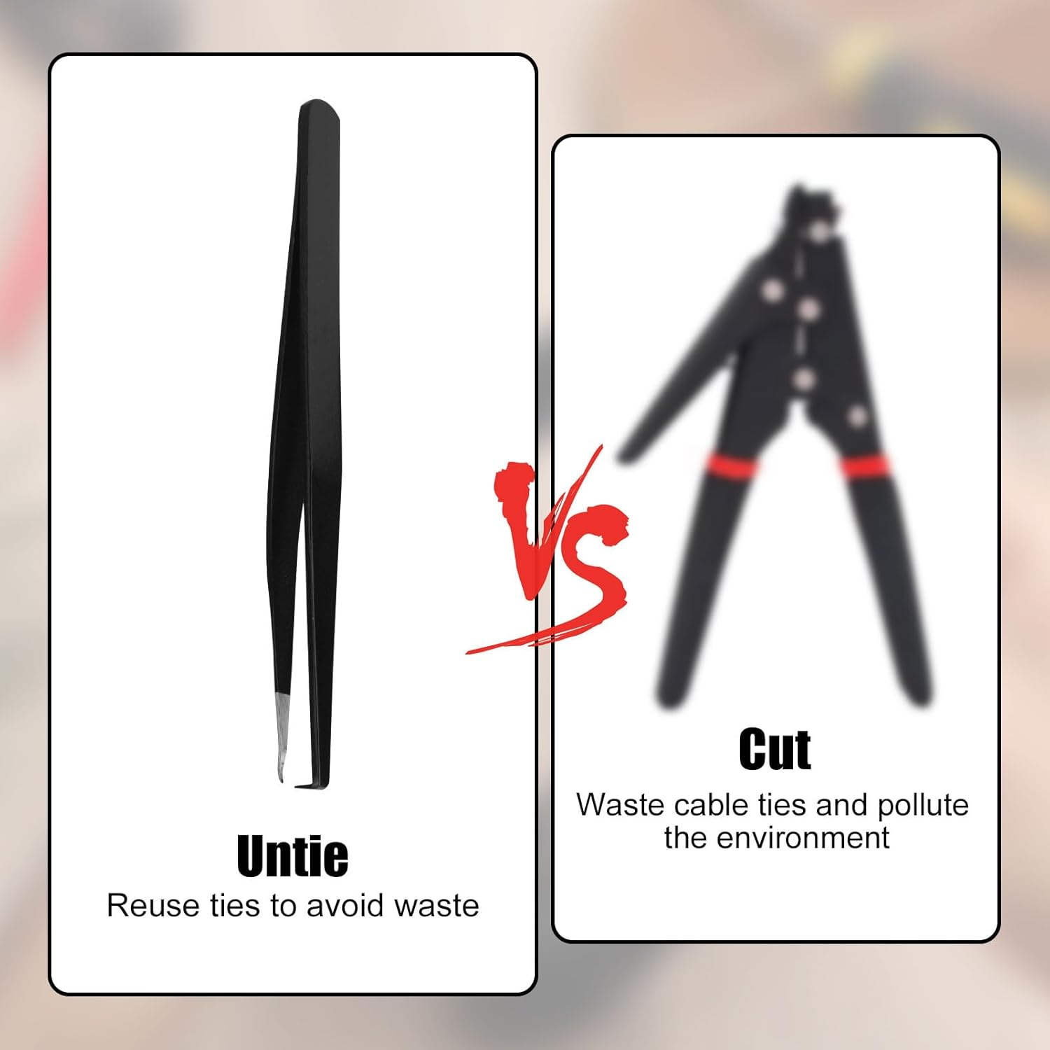 BOXOB Cable Tie Opener Tool, Black Stainless Steel Zip Tie Cutters Reusable Zip Ties Remover Tool for Nylon or Plastic Zipper Tape image number 4