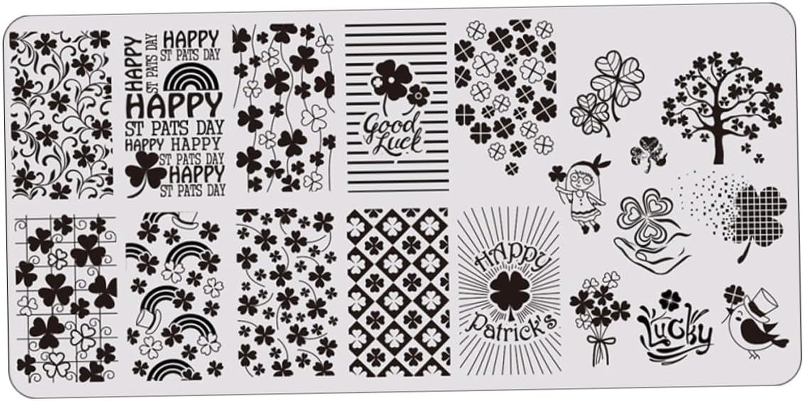 FOYTOKI Alloy Material Reusable Nail Art Stencils St Patrick'S Day Nail Stamping Plates image number 1