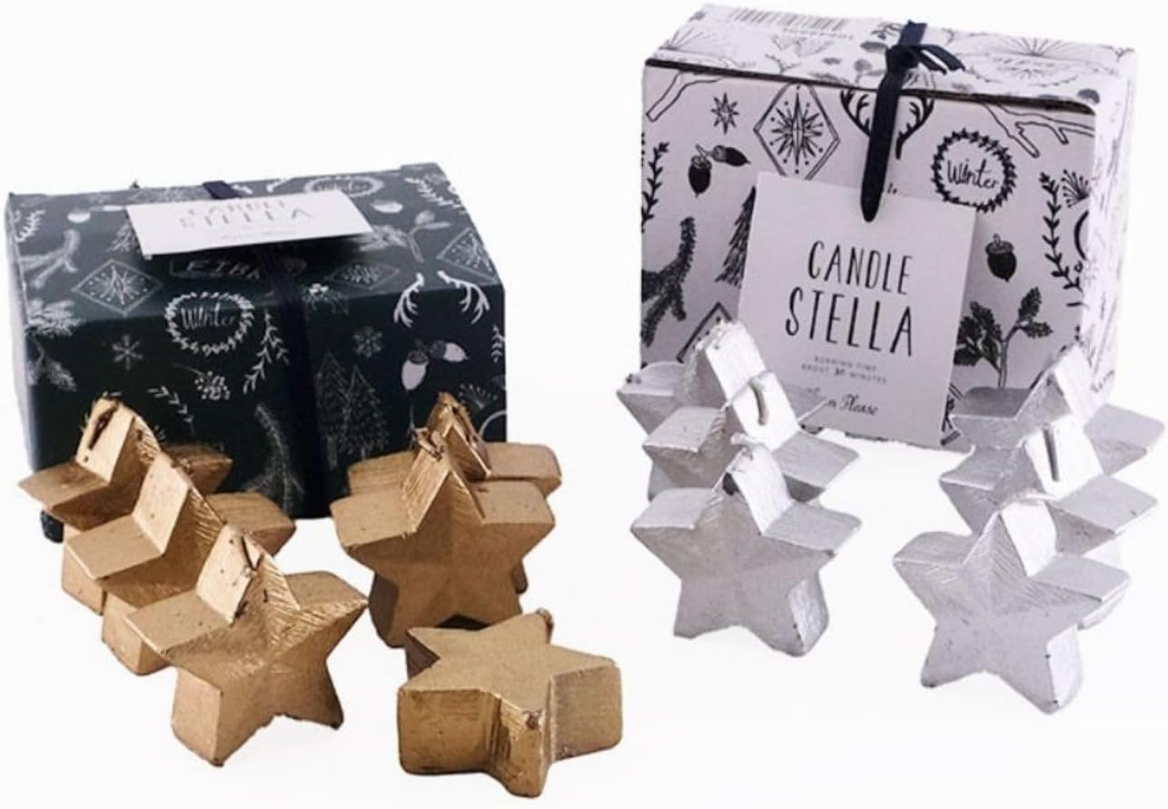 Shisei 106498 Fibre Stella Candles Small Size Interior Atmosphere Lighting Gold (W5Xd2Xh5Cm) - Silver image number 4