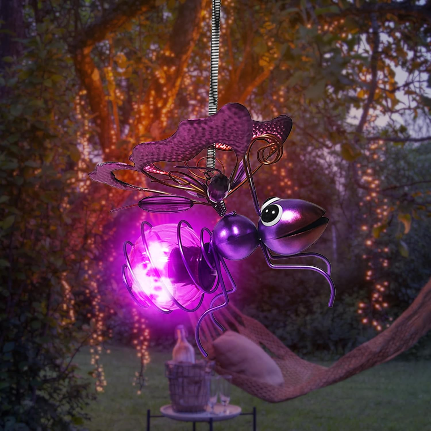 Lets Joy Garden Decoration Fairy Lights, Solar Powered Garden Decoration Bee, Solar Lights Outdoor Garden, Solar Lights for Outdoors, Fairytale Garden Light, Hanging Patio Garden Craft Decoration - Dragonfly image number 2