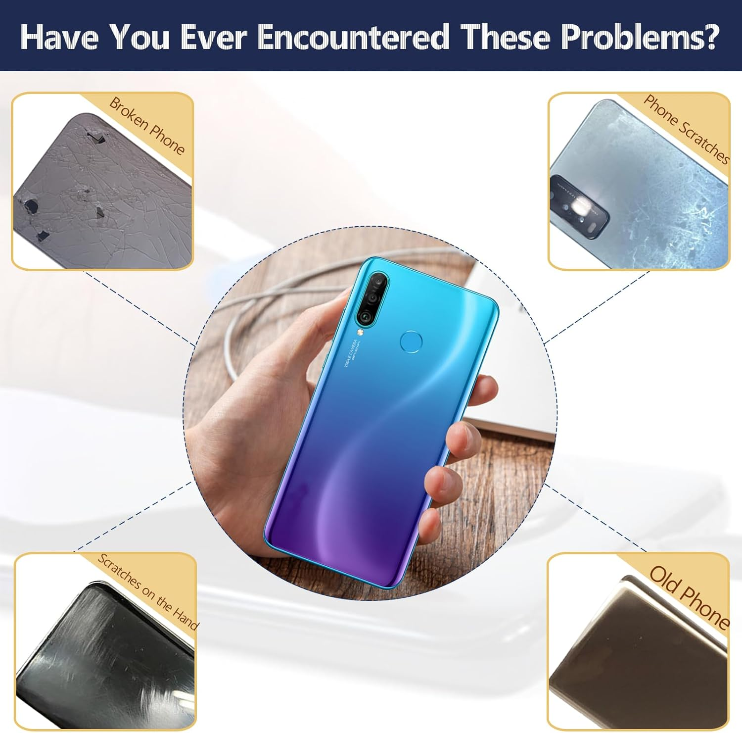 Rongzy Battery Cover Suitable for Huawei P30 Lite/Nova 4E Back Cover Battery Door Housing Back with Tool Kit (Blue) image number 5