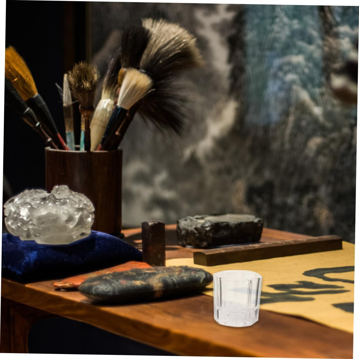 ELAYARD 8Pcs Glass Nail Art Cleaning Cup Durable Manicure Liquid Holder for Nail Pen Washing Thick Base for Stability Mixing and Cleaning image number 5