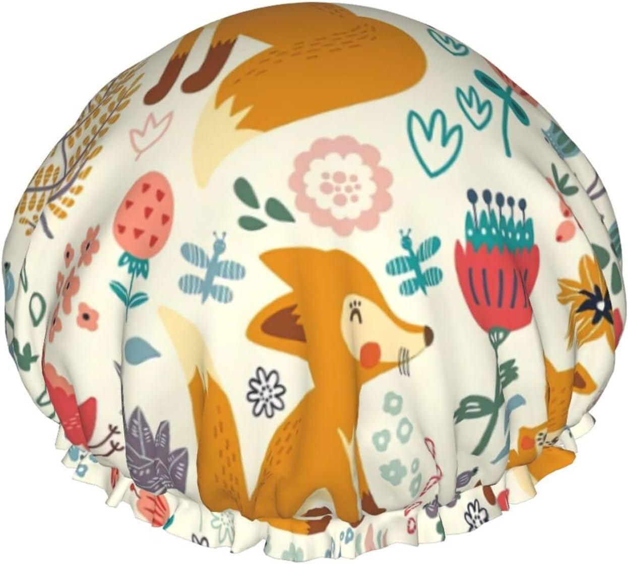 WURTON Cute Horse Print Women Soft Lightweight Shower Cap Shower Capbathing Hat for Long Hair, Breathable