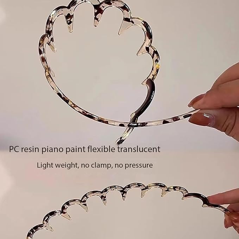 Zig Zag Headbands, 6 Piece Wavy Hair Comb Shark Tooth Headbands,Zigzag Shark Tooth Headbands Comb,Wavy Zigzag Plastic Hair Hoops,Plastic Zig Zag Headbands with Teeth for Women or Girls image number 5