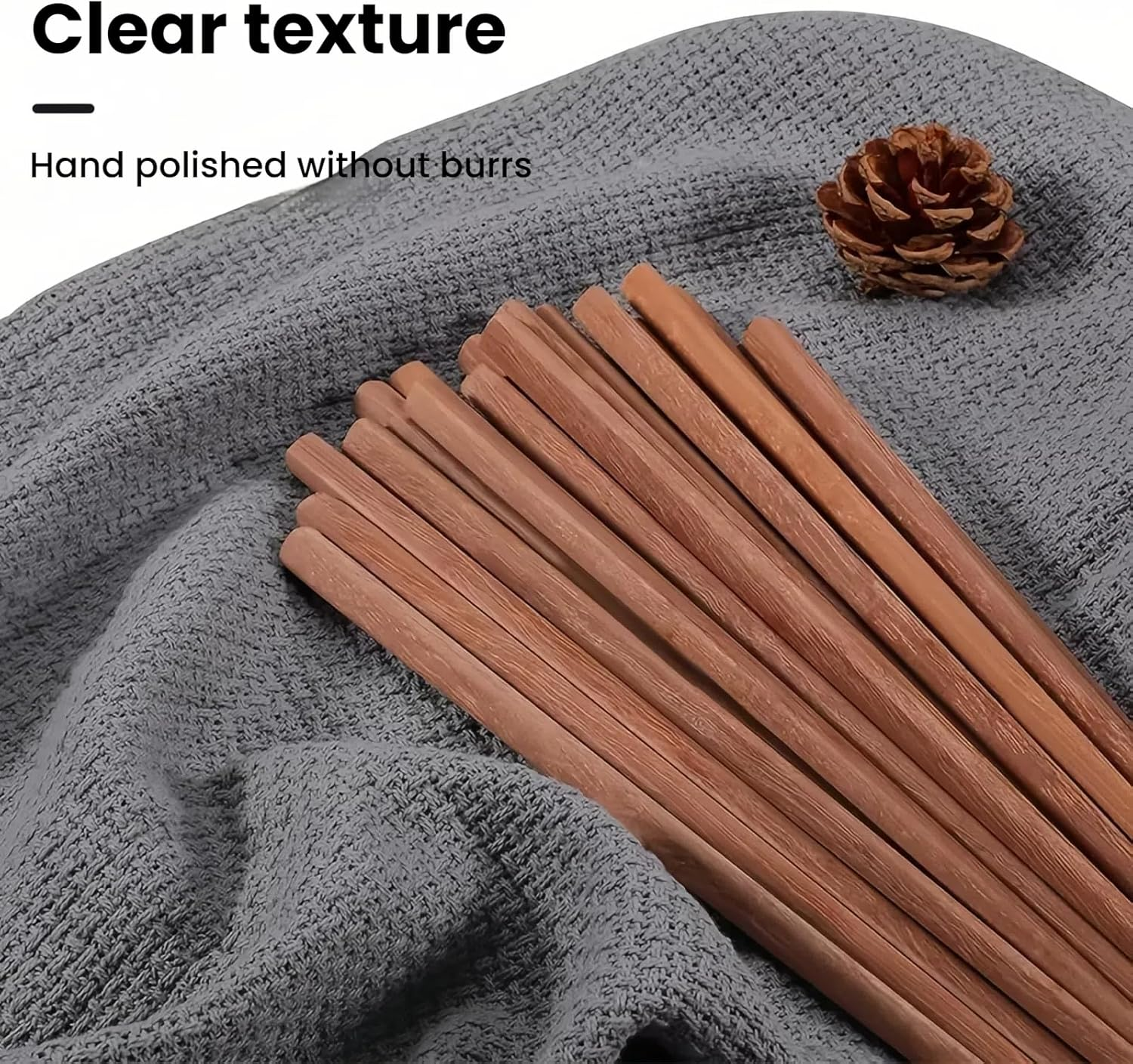 ZHANG XIAO QUAN since 1628 10 Pairs 25Cm Ironwood Chopsticks &ndash; Professional Grade Chinese Reusable Wooden Dining Sticks | Non-Slip, Dishwasher Safe & Stable Grip image number 3