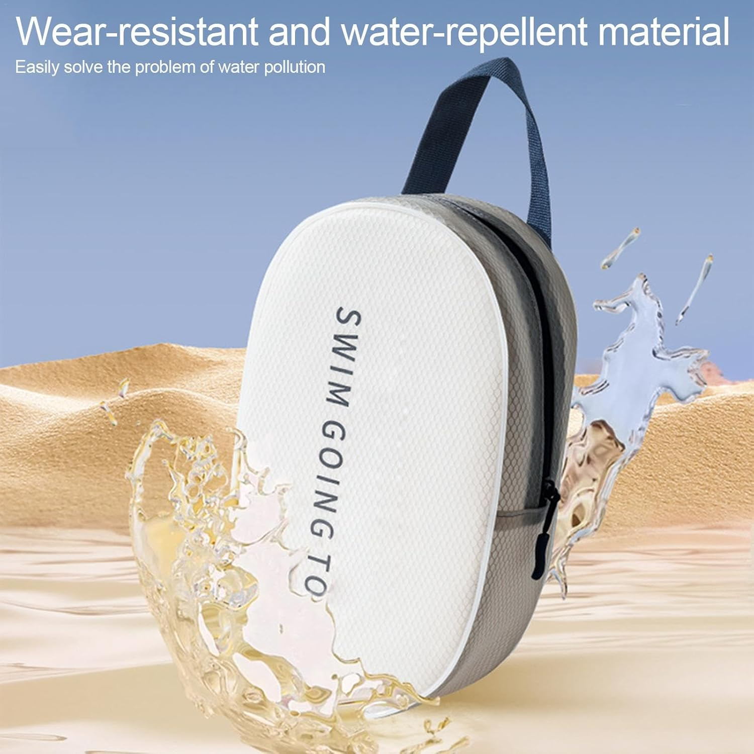 Shurzzesj Beach Bag, Swimming Storage Bag, Modern Beach Bag Water-Resistant Pouch Bag for Beach Pool Boat Groceries Travel, White, M, Unisex image number 4