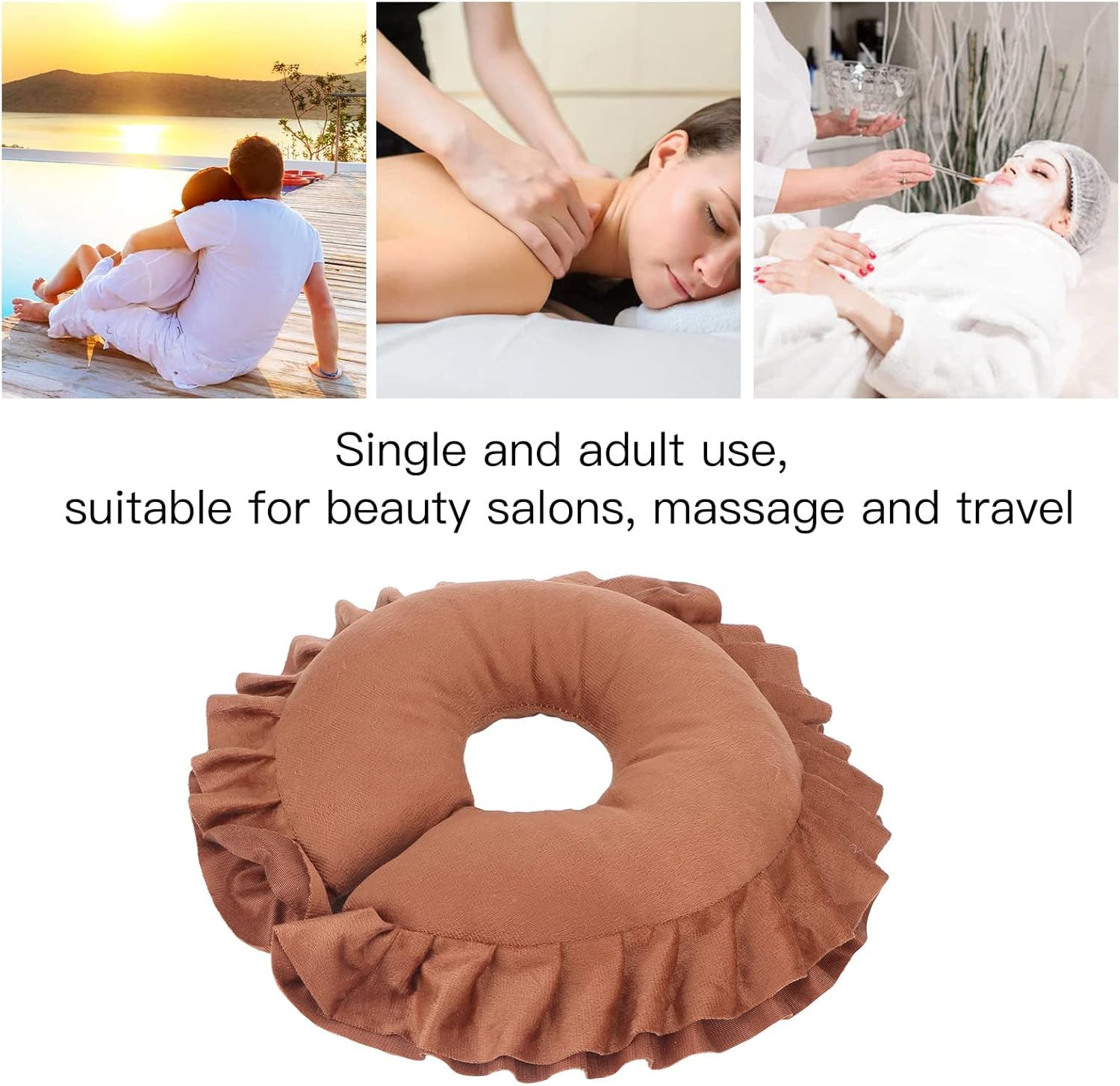 Massage Face Cushion, Soft U Shaped Neck Support Cushion for Massage Table, Massage Chairs, Detachable Universal Face Pillow for Beauty Salon, SPA, Travel, Massage(3#) - 3 image number 4