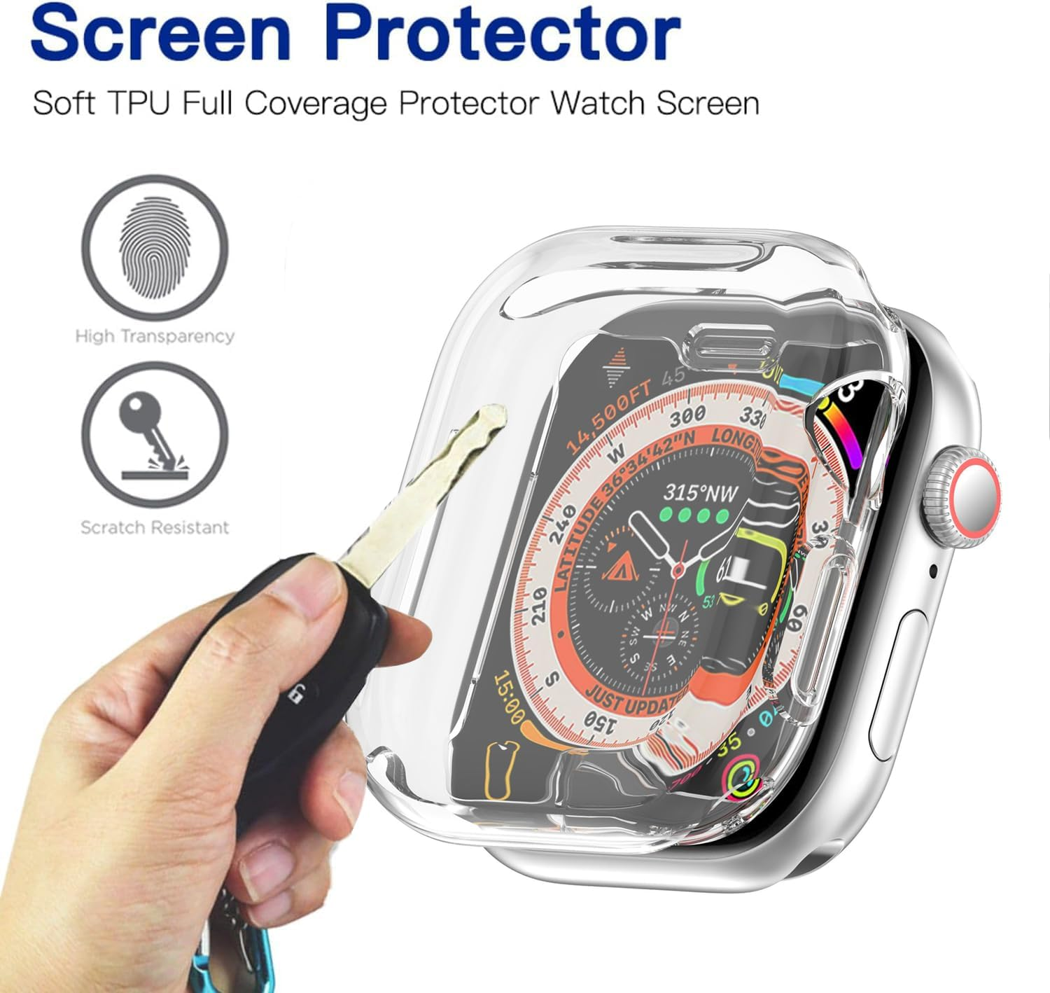 USTIYA Case for Apple Watch Series 11/10 42 Mm 2024 Case Screen Protector TPU Smart Watch Cover (Clear) image number 3