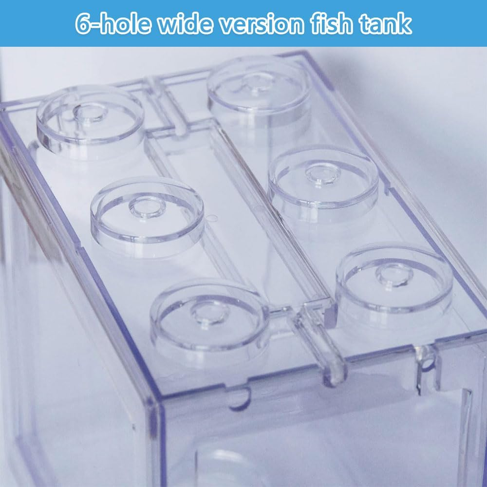 2 Pack Small Betta Fish Tank &ndash; Stackable Clear Aquarium, Mini Fish Tank for Turtles, Jellyfish, Goldfish, Shrimp & Insects image number 6