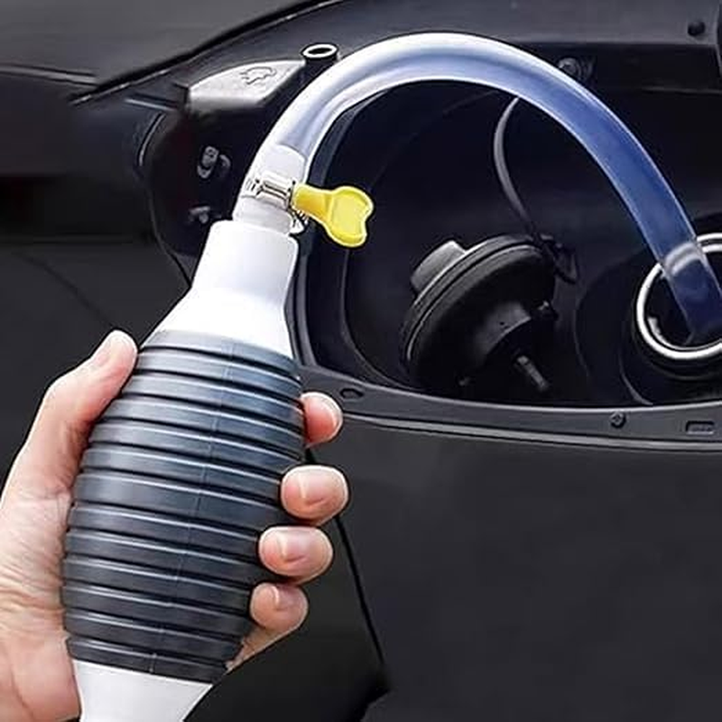 Siphon Hand Pump,Portable Widely Use Hand Fuel Pump,Gas Oil Water Fuel Transfer Siphon Pump,Aquarium Water Changer Gravel Vacuum Pump,With 1M Syphon Hose,Metal Buckles image number 3