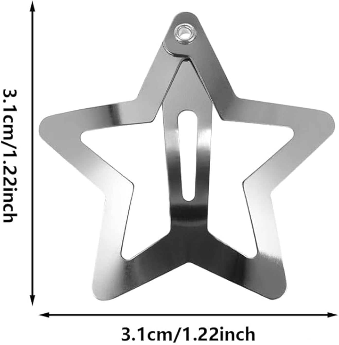 Pack of 20 Star Hair Clips, Mini Hair Clip, Silver and Gold, Star Hair Clip, Hair Accessories, Pentagram, Metal Snap Headpiece, for Children, Girls and Madame Hair Accessories