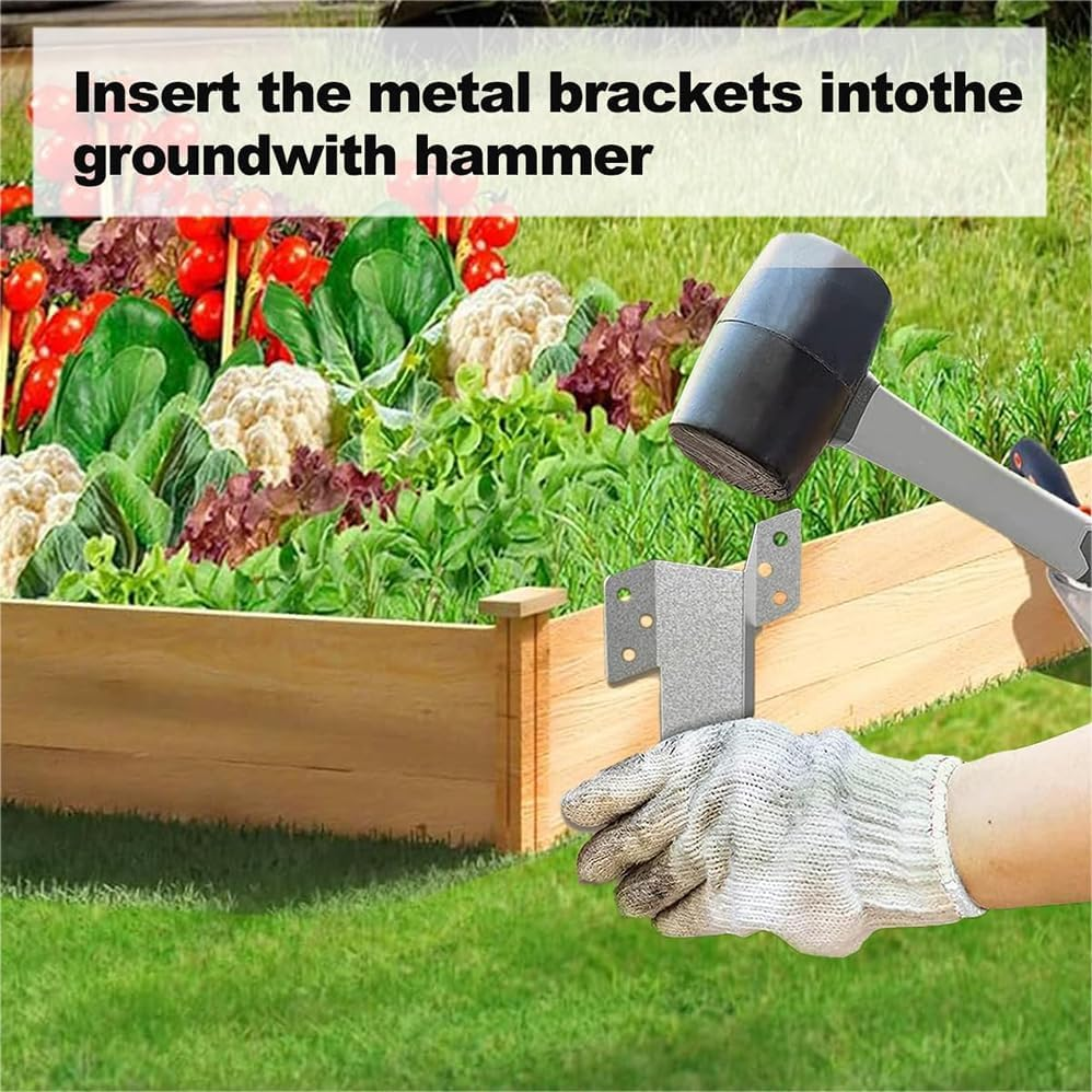 10 Pcs Railway Sleeper Bracket,Metal Stake Heavy Duty,Fence Post Repair Anchors Ground Spikes, Metal Stake for Ground,Raised Garden Bed,Wooden Garden Edging Border,Driveway,Path Edging image number 4