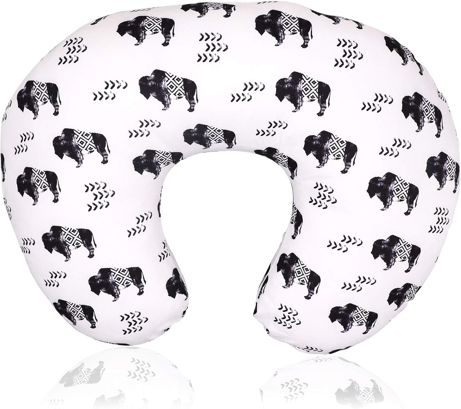 TANOFAR Bear Nursing Pillow Cover, Breastfeeding Pillow Slipcover for Baby Boys & Girls, Nursing Pillow Case for Newborn, Soft Fabric Fits Snug on Infant, Washable & Breathable, Black & White Animal