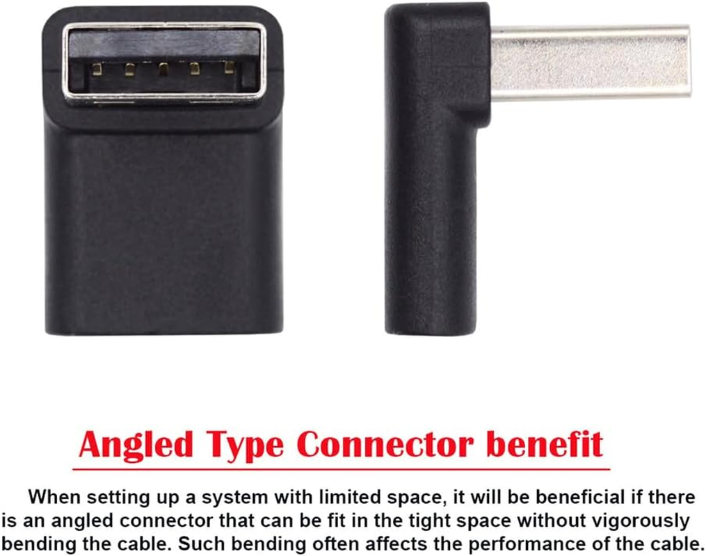 NFHK USB-C Type C Female 90 Degree up Angled to USB 3.0 a Male Data Adapter for Laptop Desktop image number 5