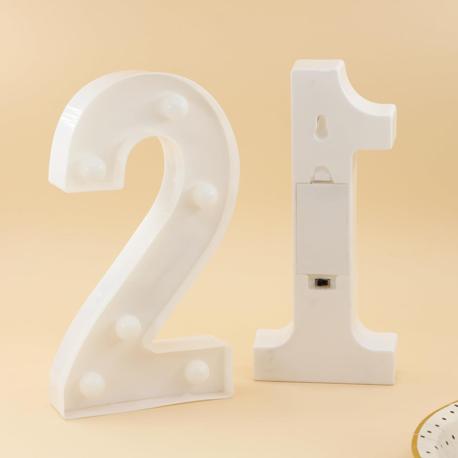 21St Birthday Decorations for Her&Him, 21St Birthday Centerpieces Table Decorations for Women&Men, Light up Numbers 21 Sign for Party Backdrop Wall Decor image number 4