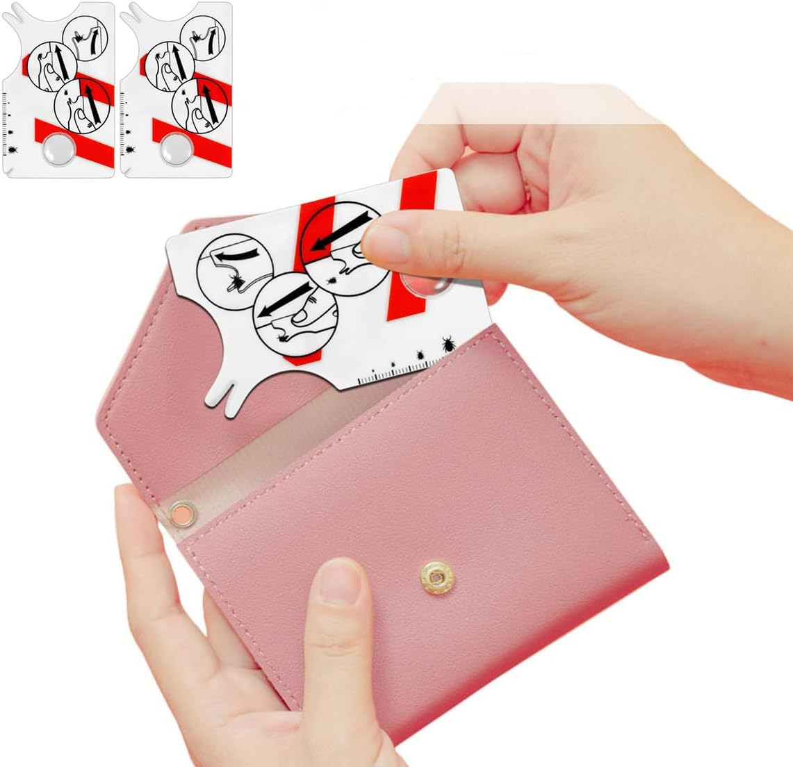 Tick Remover Tools,2 Pcs Tick Catching Card with Magnifying Glass Pets Lice Catcher Plastic Tick Remover Card Suitable for Removing Ticks on Cats and Dogs image number 1