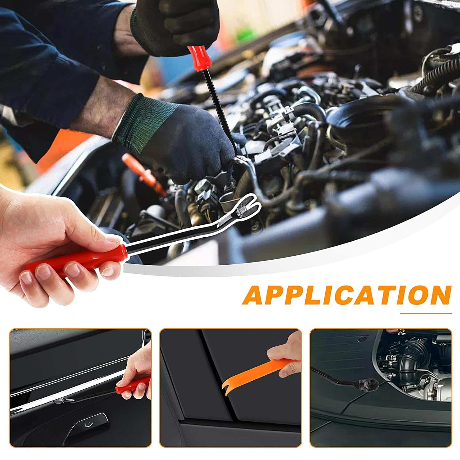 TECDW 100PCS Expansion Screws Auto Retainer Clips Kit with Remover Tool & Wrench，Universal Replacement for Bumper, Door Trim, Fender Fasteners image number 2