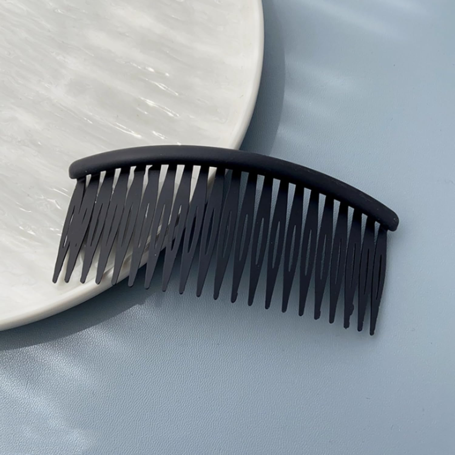 Hair Combs, 2 Pieces Plastic Side Hair Comb Slides French Twist with Teeth for Fine Hair Accessories for Women Girls Black image number 1