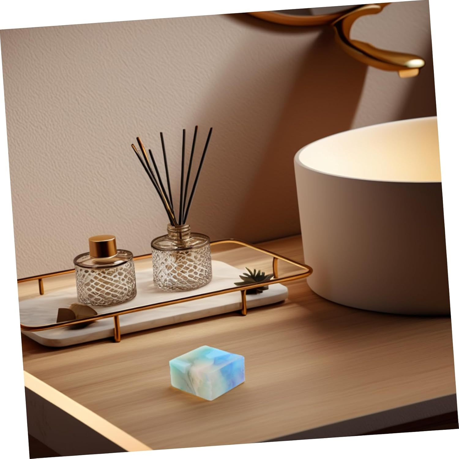 Minkissy Essential Oil Handmade Soap Bar 100G Iceberg Flame Natural Ingredients for Men and Women Moisturizing Body Soap for Skin Types image number 1