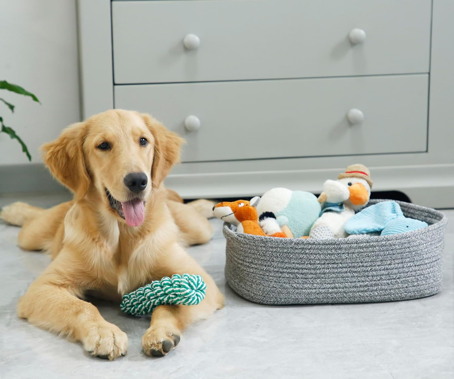 Woven Cotton Rope Storage Basket, (14.5"X 11"X 5") Cube Changing Table Organizer for Closet Towels, Baby Nursery Bin, Small Dog Cat Toy Box, Gift Baskets Empty by CIKI HOME - Brown image number 3