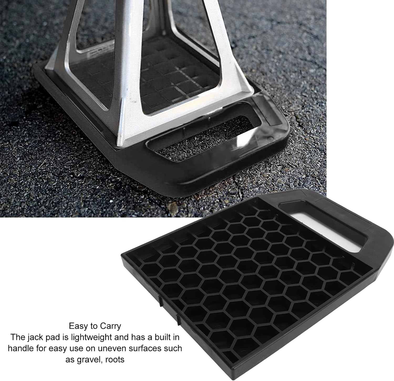 4 Pack RV Jack Pads, Camper Jack Pads Thick RV Leveling Blocks, Stabilizer Jack Pads for Travel Trailers RV Camper, Prevents Sinking and Aids in Stabilizing, 5.6 X 5.6 Inch (Black) image number 1