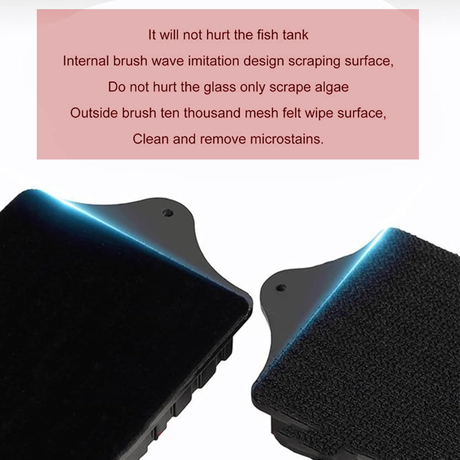 Roczential Magnetic Aquarium Scraper Aquarium Glass Cleaner, Double Sided Gravel Vacuum Magnetic Fish Tank Cleaner, Comfortable Handle Safe Floating Magnetic Algae Scraper for Aquariums Fish Tank (S)