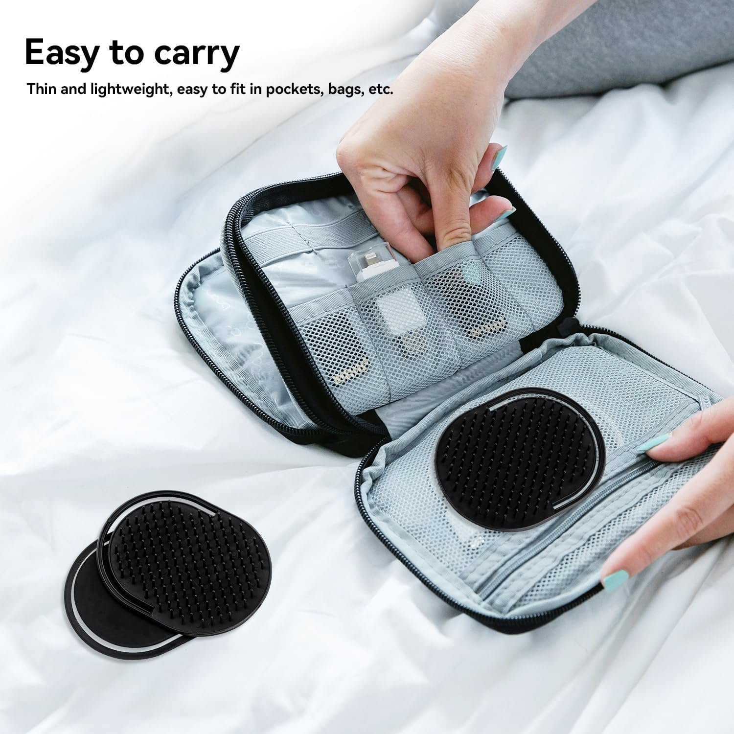 Pocket Palm Combs, Massager Hair Brush Comb Palm Combs for Men Beard Brush, Black Pocket Brush (10 Pcs Palm Type) - 10 Pcs Palm Type image number 4