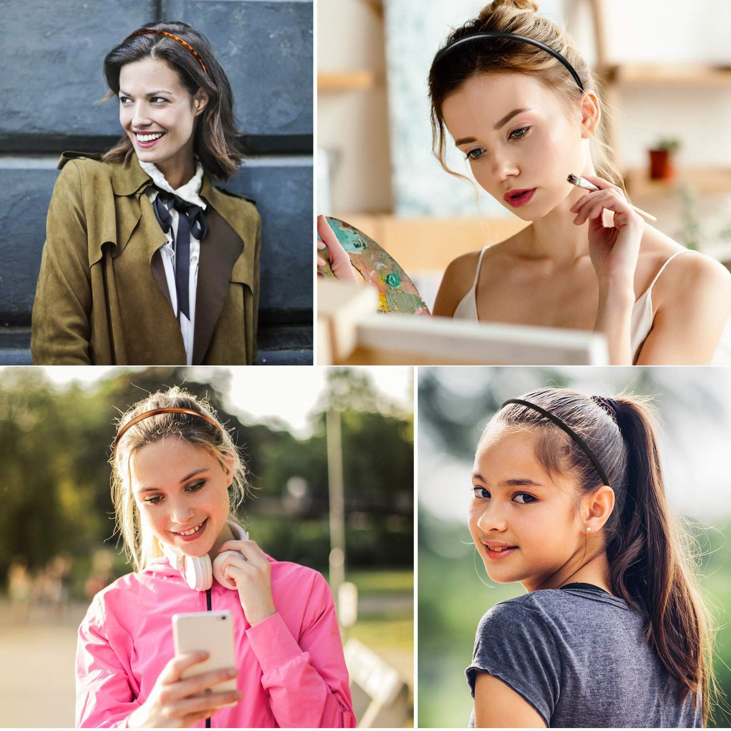 Shengsenfu 6 Pcs Toothed Hair Hoop Toothed Headband, Tooth Comb Hairband, Wavy Zigzag Headband, Plastic Hair Hoops Zigzag Hair Band, for Women Girls Fashion Hair Hoop, Plastic Sharks Tooth Hair Comb image number 1