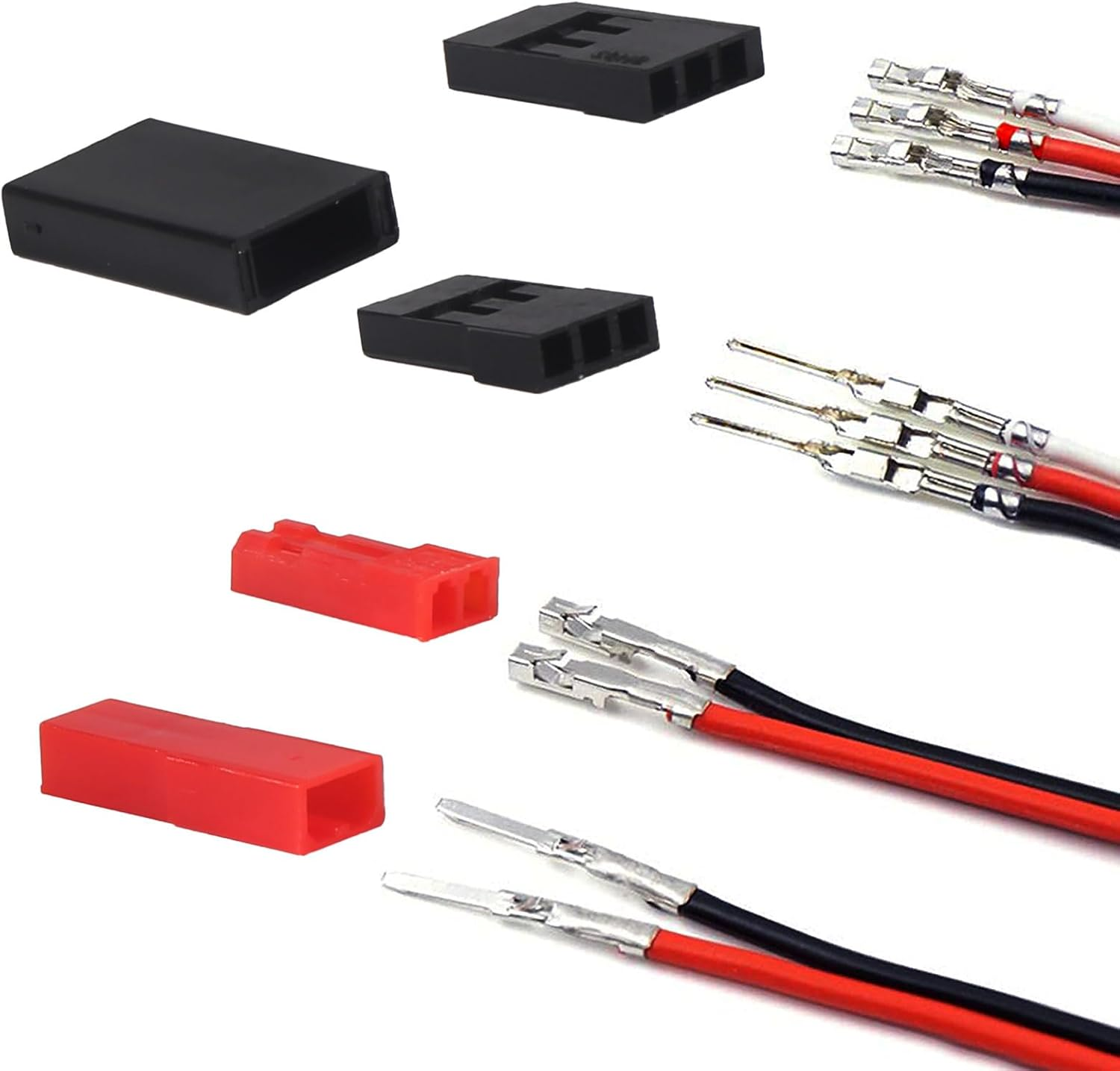 DIANN RC Servo Connector Kits Male Female Servo Plug Crimp Pin Cable Kit Model Receiver Battery ESC Connection for JST SYP Futaba Servo Wires RC Tool Set image number 1
