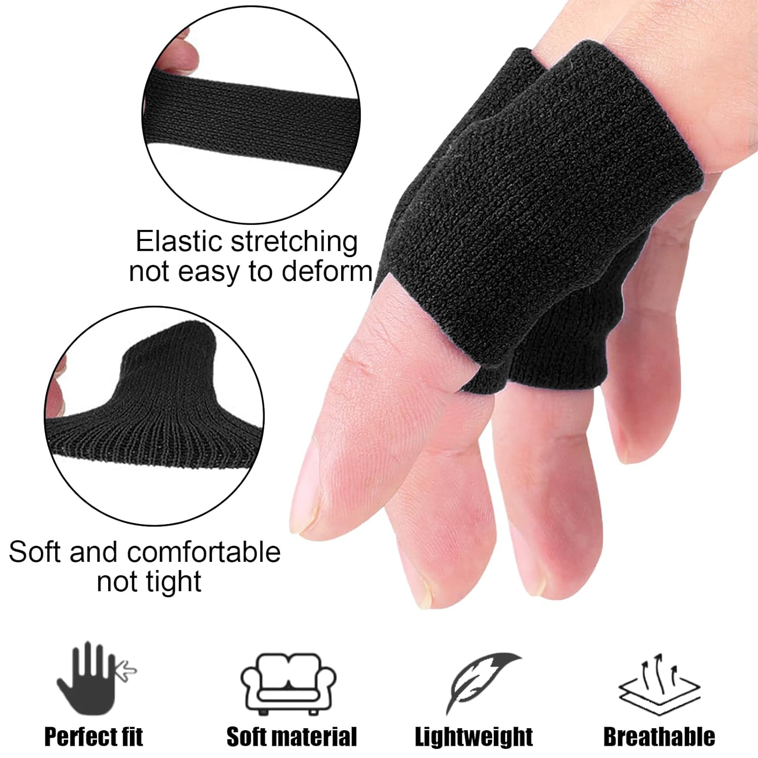 7Pcs Oval Finger Splint Finger Support and 5Pcs Finger Sleeves Trigger Finger Splint Finger Straightener Finger Brace for for Thumb Middle Index Ring Pinky Fingers (Size6,7,8,9,10,11,12)
