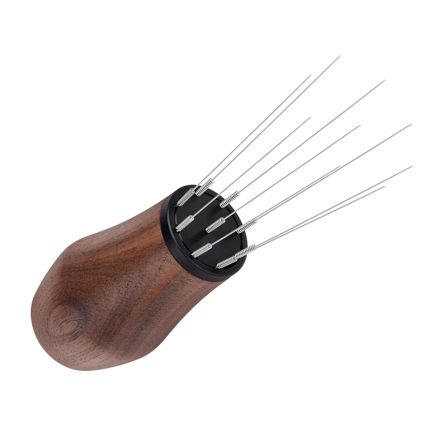 Normcore WDT Distribution Tool with Stand V3, Weiss Distribution Technique, 9 Prong Needle Espresso Stirrer, American Walnut Wood Handle - Bronze image number 5