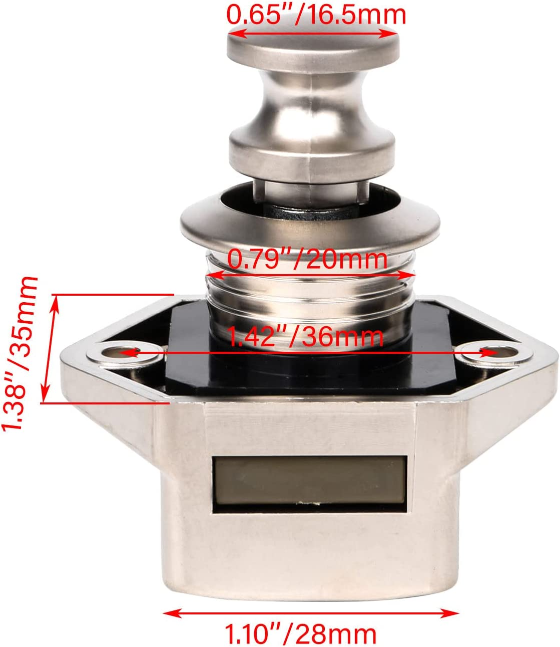 BQLZR 20Mm Opening Hole Push Button Keyless Lock Latch Cupboard Caravan Lock for RV Drawer Cabinet Door Thickness 15-27Mm Pack of 10