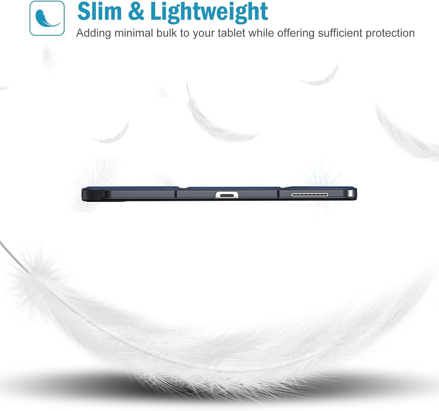 Procase Cover for Galaxy Tab S6 Lite 10.4 Case 2024 2022 2020 with S Pen Holder(Sm-P620/P625/P613/P619/P615/P610), Trifold Stand Folio Soft TPU Translucent Back Cover Support Auto Wake/Sleep -Navy image number 4