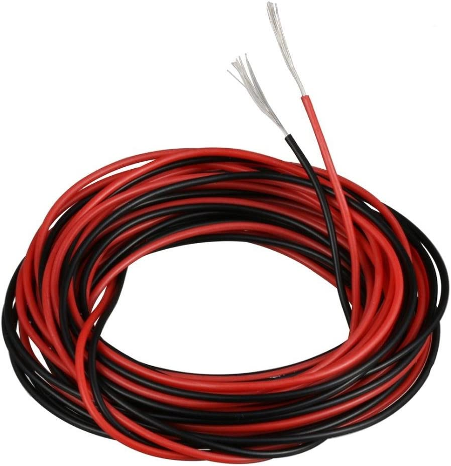 BNTECHGO 28 Gauge Silicone Wire Ultra Flexible 20 Feet High Temp 200 Deg C 600V 28 AWG Silicone Wire 16 Strands of Tinned Copper Wire Stranded Wire Model Cable Black and Red Each Color 10 Ft
