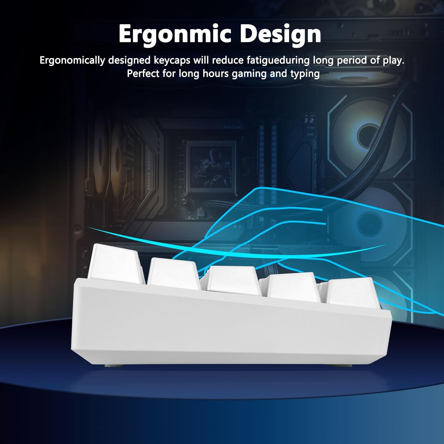 HUO JI Ck608 60% Mechanical Keyboard, Brown Switches Mechanical Gaming Keyboard Wired with LED Backlit, Ultra-Compact 60 Percent Computer Keyboard for Windows image number 3