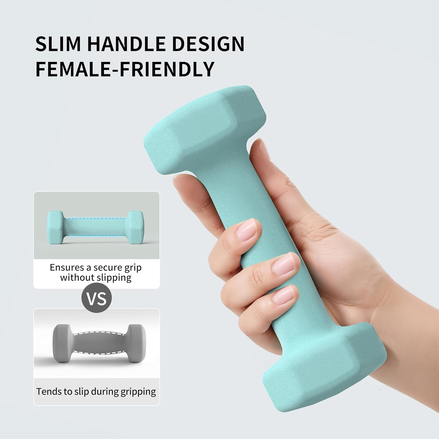 PROIRON Dumbbells Hexagonal Dumbbells Pair Anti-Slip Neoprene Dumbbell Soft-Touch Grip Hand Weights Home Gym Exercise - D-Yellow-2 X 3Kg image number 3