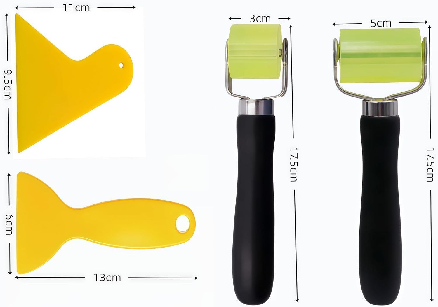 Car Sound Deadening Roller Proof Insulation,With 2 Foil Squeegees,For Auto Vehicle Audio Deadener Application Wheel Roller, Silencer Rubber Accessories image number 1