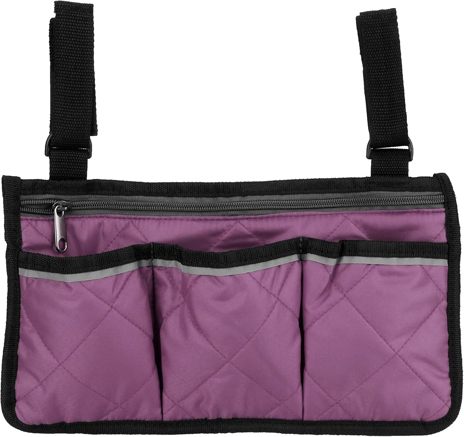 Wheel Chair Storage Tote, Wheelchair Armrest Accessories Wheelchair Bag, for Elderly, Seniors, Adults Armrest Pouch Organizer(Purple) image number 6