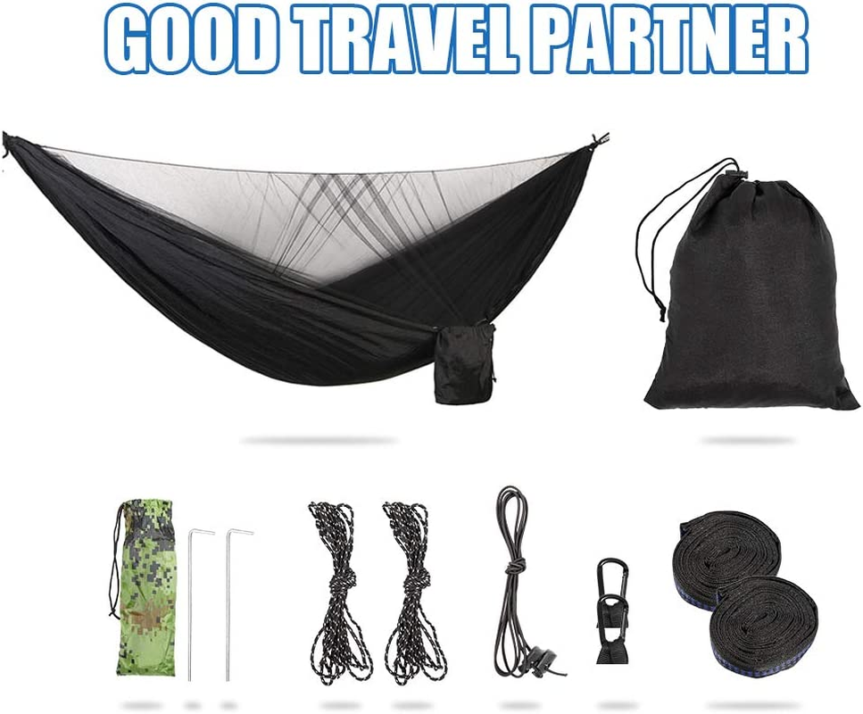 Valuehall Camping Hammock with Mosquito Net Lightweight Double Hammock Portable Hammocks Parachute Nylon Hammock for Indoor,Outdoor, Hiking, Camping, Backpacking, Travel, Backyard, Beach V7079B