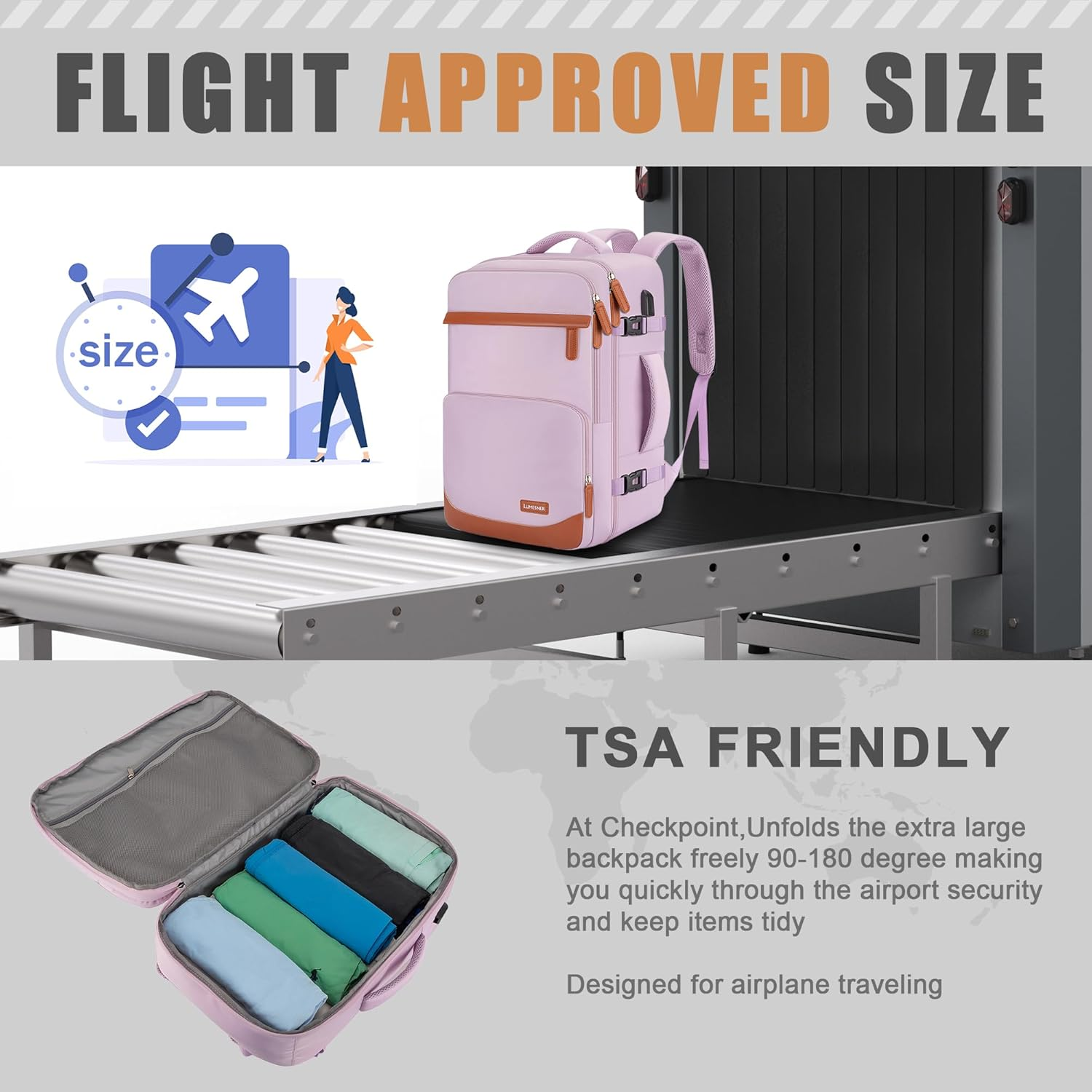 Velaybor Travel Backpack with USB Charging Port|Waterproof Carry-On Bag|Business Laptop Backpack for Men & Women image number 1