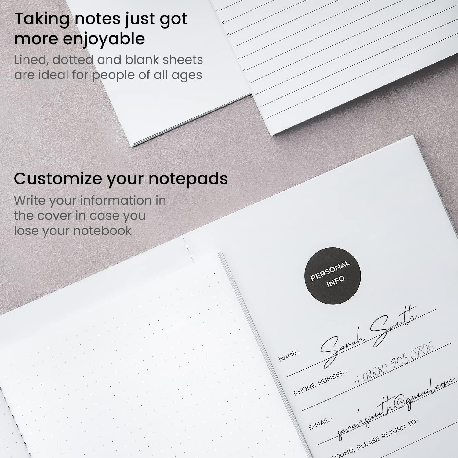 Arteza Pocket Notebooks, Set of 5, 5 X 8 Inches, 40 Sheets Each, Butterfly Designs, 2 Dotted, 2 Ruled, and 1 Blank Softcover Journal with Smooth Paper, Art Supplies for Writing and Sketching