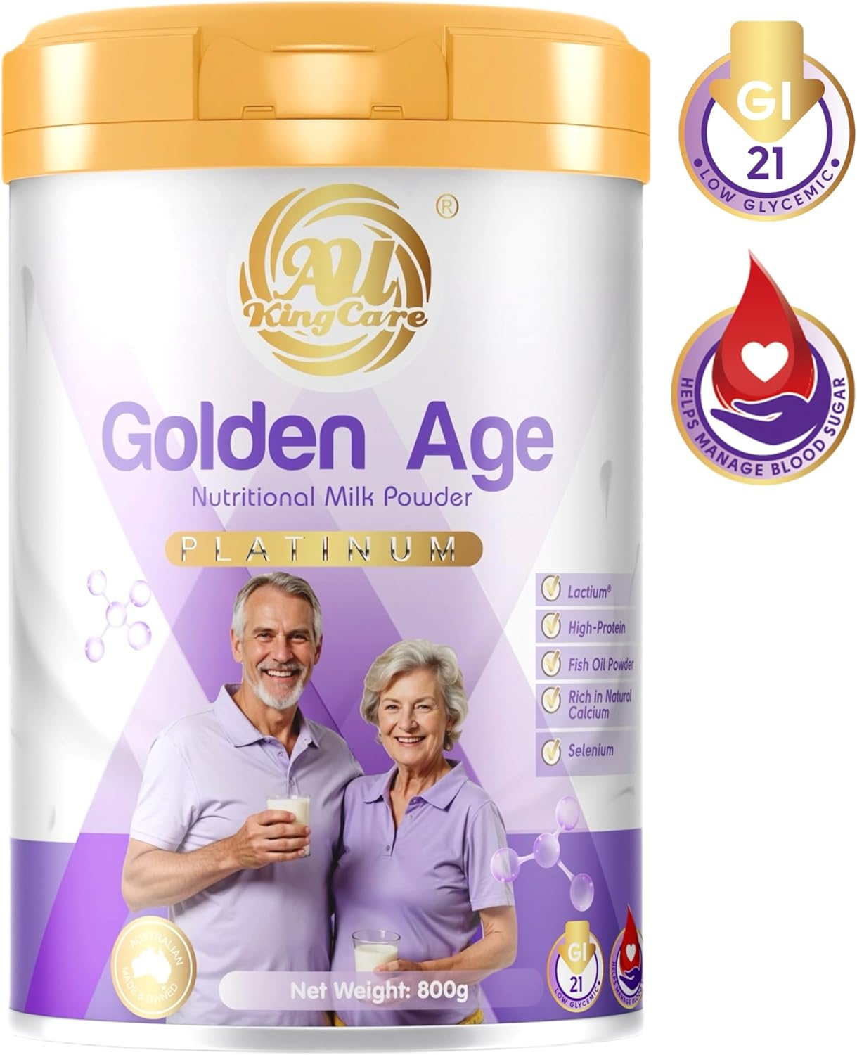 Au Kingcare Golden Age Nutritional Milk Powder,High Protein,Low Gi,800G image number 2
